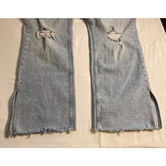 Gap Loose Jeans Women 31/12 Blue Mid Rise Ripped Light-Wash Denim Distressed Y2K - Picture 12 of 15